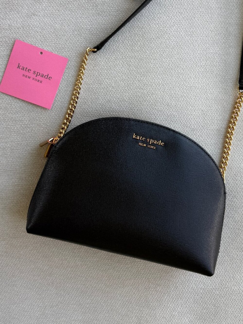 Kate Spade | saffiano double zip dome - black
